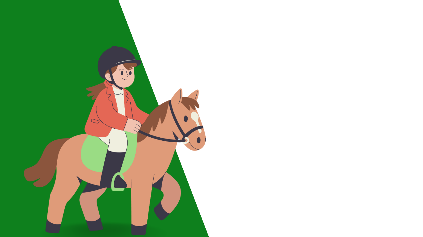 Criança com cavalo em sessão de equoterapia